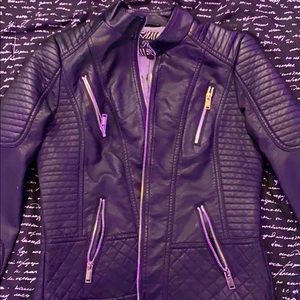 black leather jacket